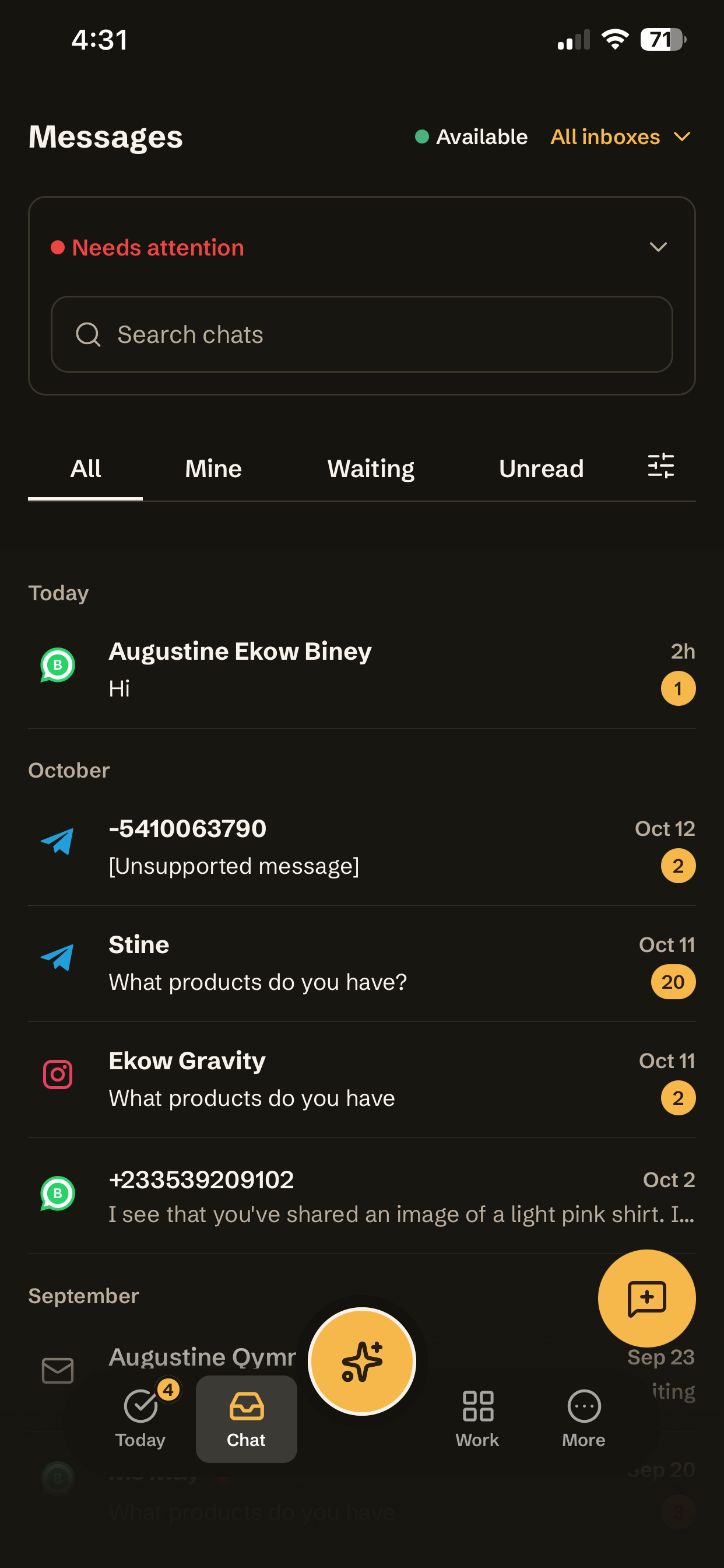 The Qcom app inbox